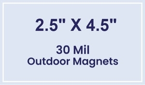 Magnet - 2.5x4.5 Square Corner - 30 Mil - Outdoor Safe