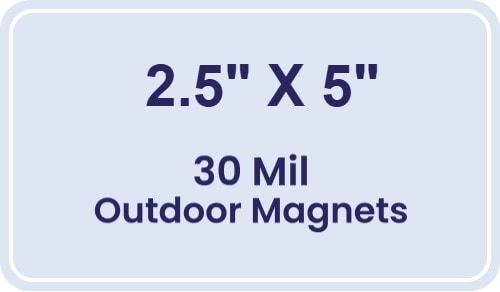 Magnet - 2.5x5 Round Corners - 30 Mil - Outdoor Safe
