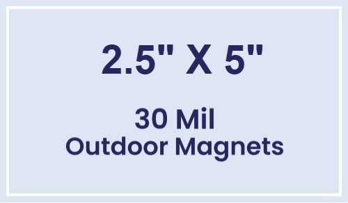 Magnet - 2.5x5 Square Corners - 30 Mil - Outdoor Safe