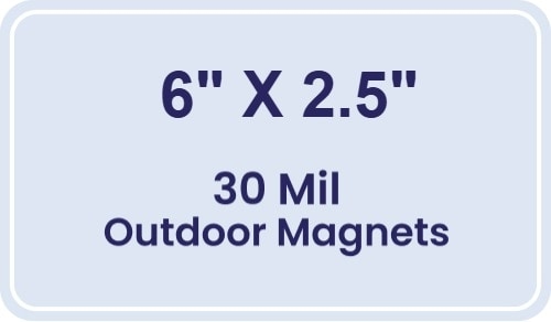 Magnet - 2.5x6 Round Corners - 30 Mil - Outdoor Safe