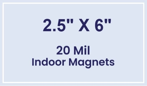 Magnet - 2.5x6 Square Corners - 20 Mil