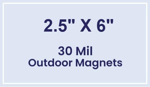 Magnet - 2.5x6 Square Corners - 30 Mil - Outdoor Safe