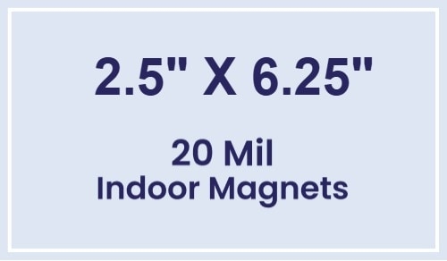 Magnet - 2.5x6.25 Square Corners - 20 mil