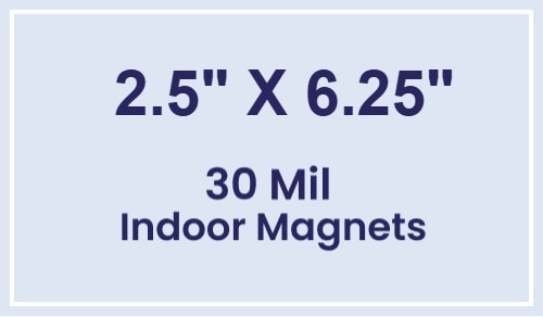 Magnet - 2.5x6.25 Square Corners - 30 Mil
