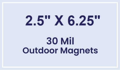 Magnet - 2.5x6.25 Square Corners - 30 Mil - Outdoor Safe