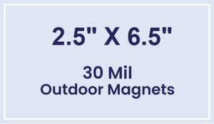 Magnet - 2.5x6.5 Square Corners - 30 Mil - Outdoor Safe