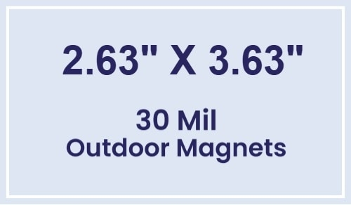 Magnet - 2.625x3.625 Square Corners - 30 Mil - Outdoor Safe