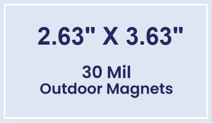 Magnet - 2.625x3.625 Square Corners - 30 Mil - Outdoor Safe