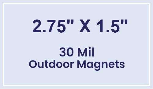 Magnet - 2.75x1.5 Square Corners - 30 Mil - Outdoor Safe
