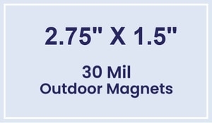 Magnet - 2.75x1.5 Square Corners - 30 Mil - Outdoor Safe