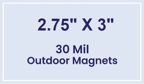 Magnet - 2.75x3 Square Corners - 30 Mil - Outdoor Safe