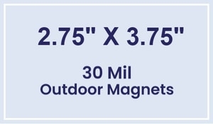 Magnet - 2.75x3.5 Square Corners - 30 Mil - Outdoor Safe