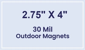Magnet - 2.75x4 Square Corner - 30 Mil - Outdoor Safe