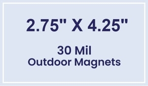 Magnet - 2.75x4.25 Square Corner - 30 Mil - Outdoor Safe