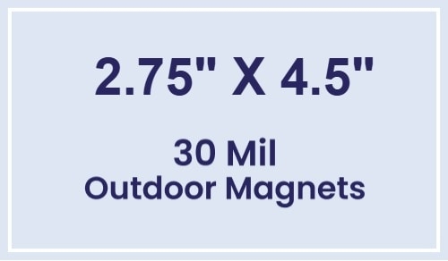 Magnet - 2.75x4.5 Square Corners - 30 Mil - Outdoor Safe