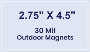 Magnet - 2.75x4.5 Square Corners - 30 Mil - Outdoor Safe
