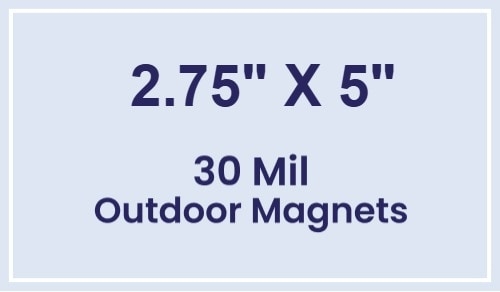 Magnet - 2.75x5 Square Corners - 30 Mil - Outdoor Safe