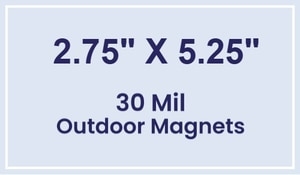 Magnet - 2.75x5.25 Square Corners - 30 Mil - Outdoor Safe