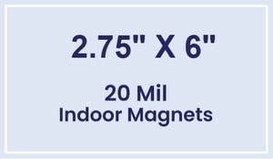 Magnet - 2.75x6 Square Corners - 20 Mil