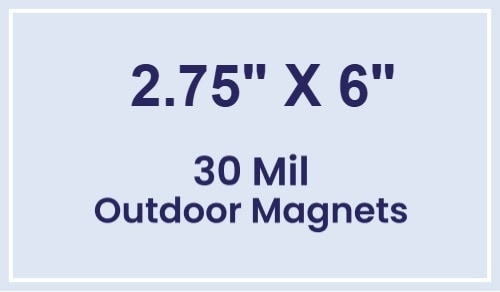 Magnet - 2.75x6 Square Corners - 30 Mil - Outdoor Safe