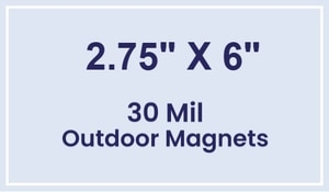 Magnet - 2.75x6 Square Corners - 30 Mil - Outdoor Safe