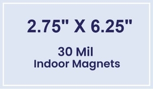 Magnet - 2.75x6.25 Square Corners - 30 Mil