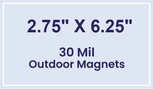Magnet - 2.75x6.25 Square Corners - 30 Mil - Outdoor Safe