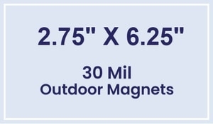 Magnet - 2.75x6.25 Square Corners - 30 Mil - Outdoor Safe