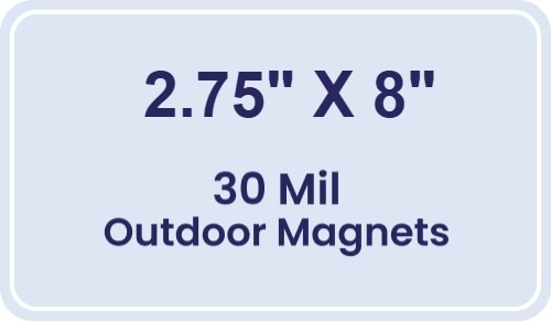 Magnet - 2.75x8 Round Corners - 30 Mil - Outdoor Safe