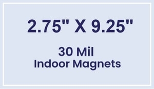 Magnet - 2.75x9.25 Square Corners - 30 Mil