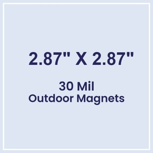 Magnet - 2.875x2.875 Square Corners - 30 Mil - Outdoor Safe