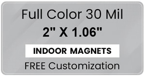 Magnet - 2x1.0625 Round Corners - 30 Mil