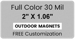 Magnet - 2x1.0625 Round Corners - 30 Mil - Outdoor Safe