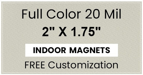 Magnet - 2x1.75 Square Corners - 20 Mil