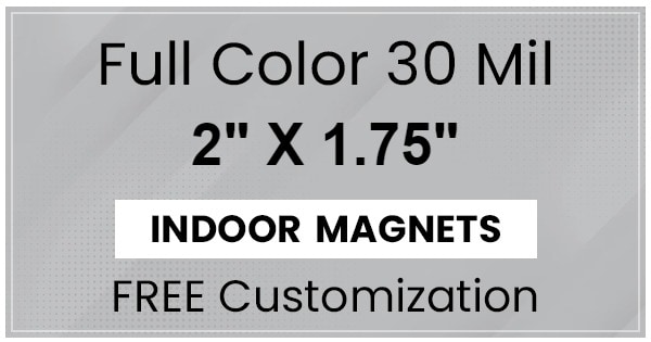 Magnet - 2x1.75 Square Corners - 30 Mil