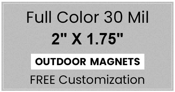 Magnet - 2x1.75 Square Corners - 30 Mil - Outdoor Safe