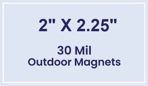 Magnet - 2x2.25 Square Corners - 30 Mil - Outdoor Safe