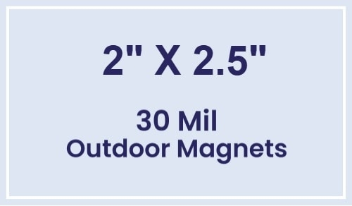 Magnet - 2x2.5 Square Corner - 30 Mil - Outdoor Safe