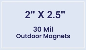 Magnet - 2x2.5 Square Corner - 30 Mil - Outdoor Safe