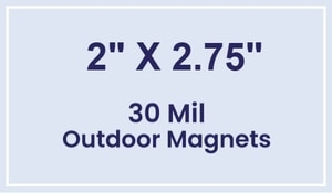 Magnet - 2x2.75 Square Corners - 30 Mil - Outdoor Safe