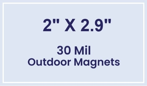 Magnet - 2x2.9 Square Corners - 30 Mil - Outdoor Safe