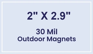 Magnet - 2x2.9 Square Corners - 30 Mil - Outdoor Safe