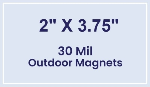 Magnet - 2x3.75 Square Corners - 30 Mil - Outdoor Safe