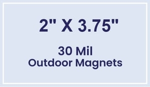 Magnet - 2x3.75 Square Corners - 30 Mil - Outdoor Safe