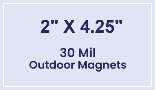 Magnet - 2x4.25 Square Corners - 30 Mil - Outdoor Safe