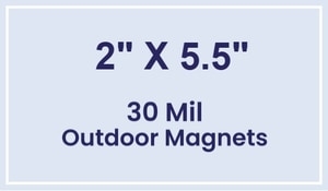 Magnet - 2x5.5 Square Corners - 30 Mil - Outdoor Safe