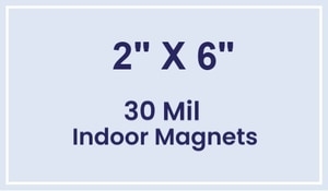 Magnet - 2x6 Square Corner - 30 Mil