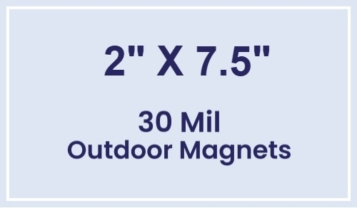 Magnet - 2x7.5 Square Corners - 30 Mil - Outdoor Safe