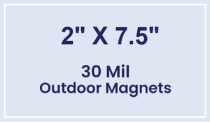 Magnet - 2x7.5 Square Corners - 30 Mil - Outdoor Safe