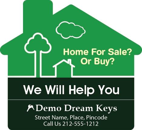 Custom 3.125x2.875 House Shape Real Estate Magnet 30 Mil